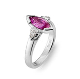 Pink Sapphire & Diamond Three Stone Ring - Dracakis Jewellers